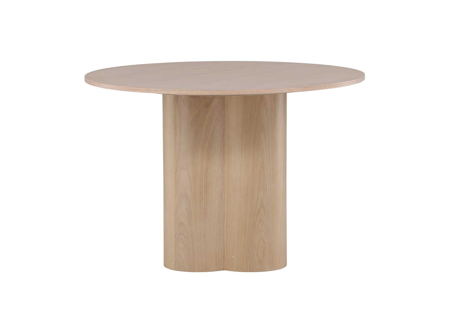 Table ronde en bois 110 cm avec 3 pieds cylindriques