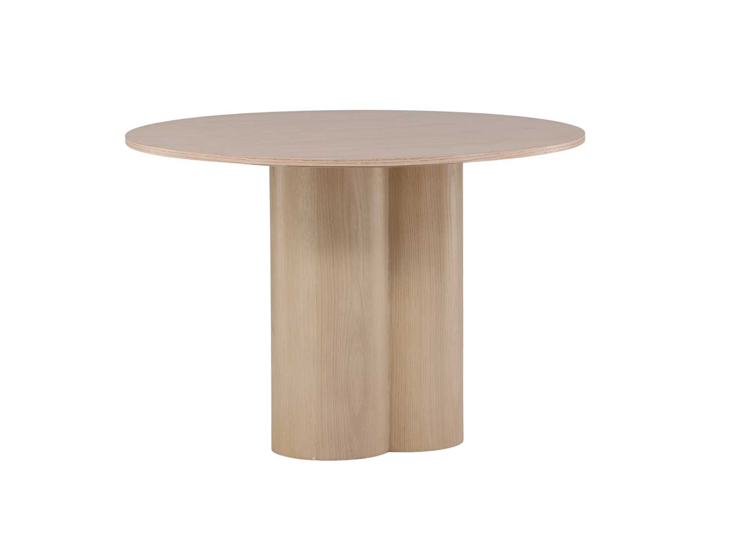 Table ronde en bois 110 cm avec 3 pieds cylindriques