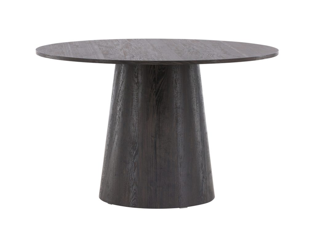 Table ronde en bois 120 cm moka et noir