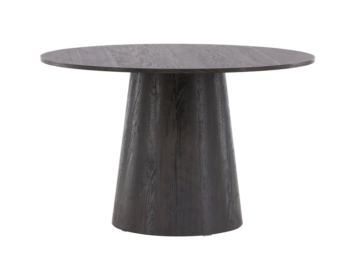 Table ronde en bois 120 cm moka et noir