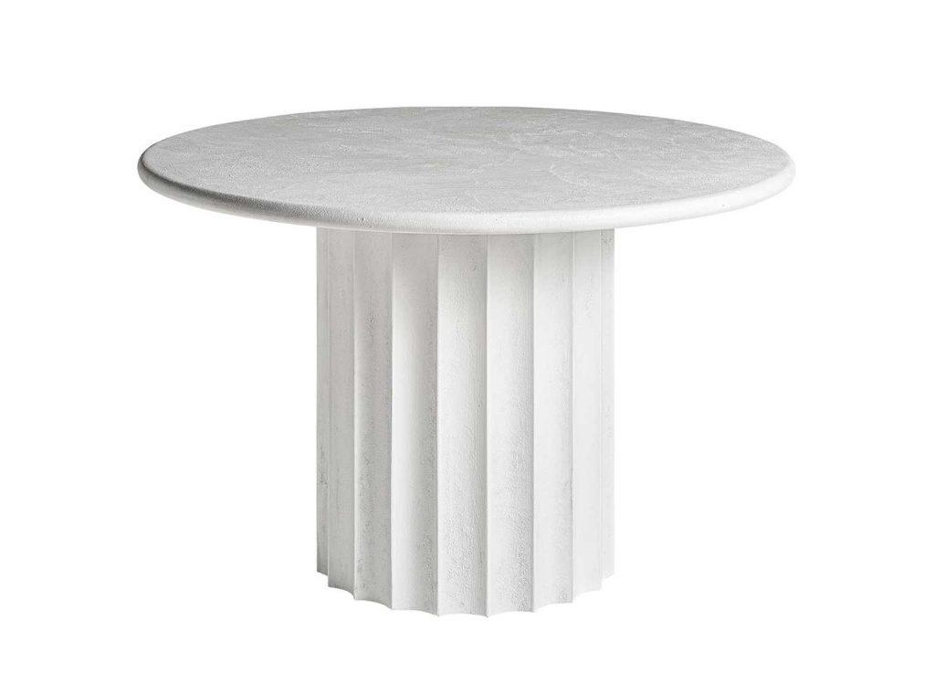 Table ronde en résine blanche 120 cm Lumina