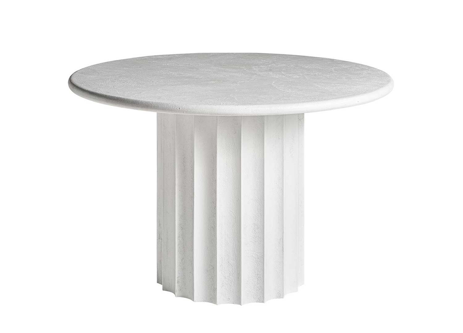 Table ronde en résine blanche 120 cm Lumina