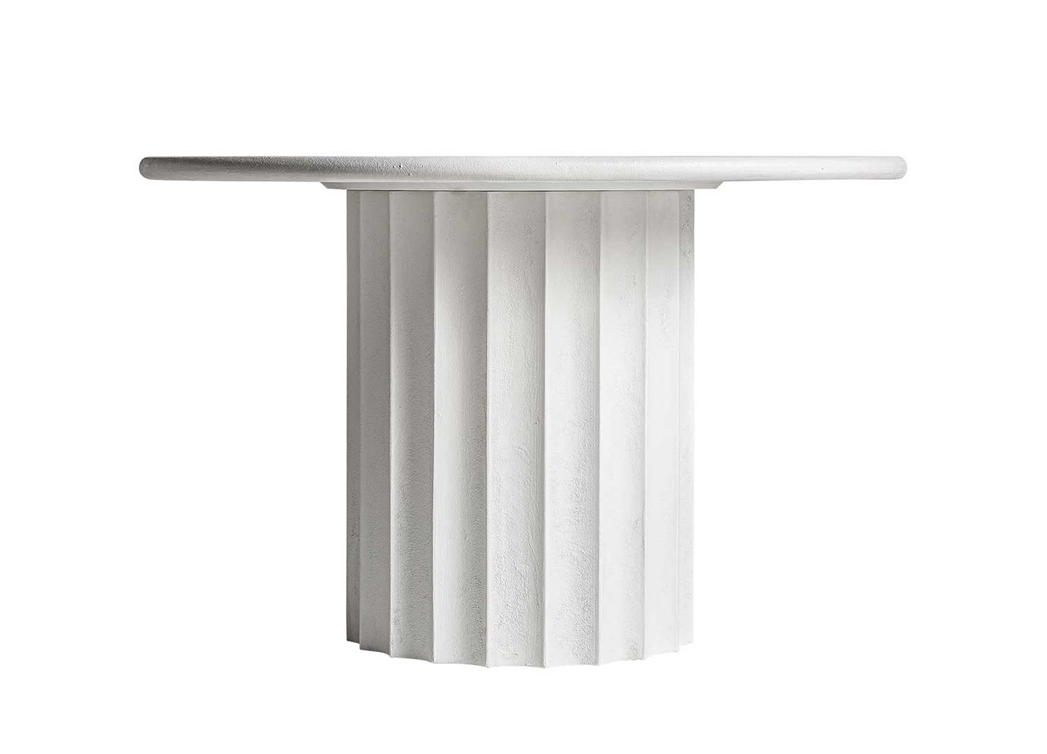 Table ronde en résine blanche 120 cm Lumina