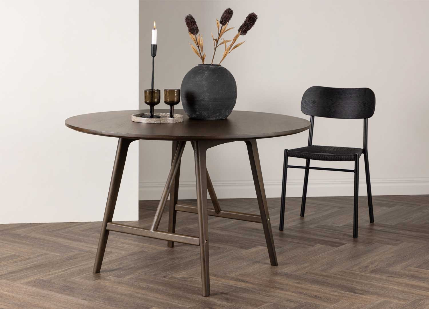 Table ronde marron foncé 100 cm