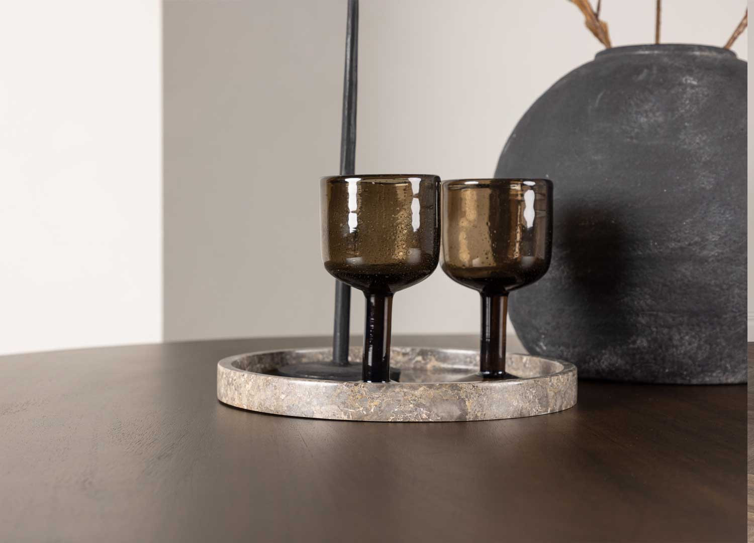 Table ronde marron foncé 100 cm