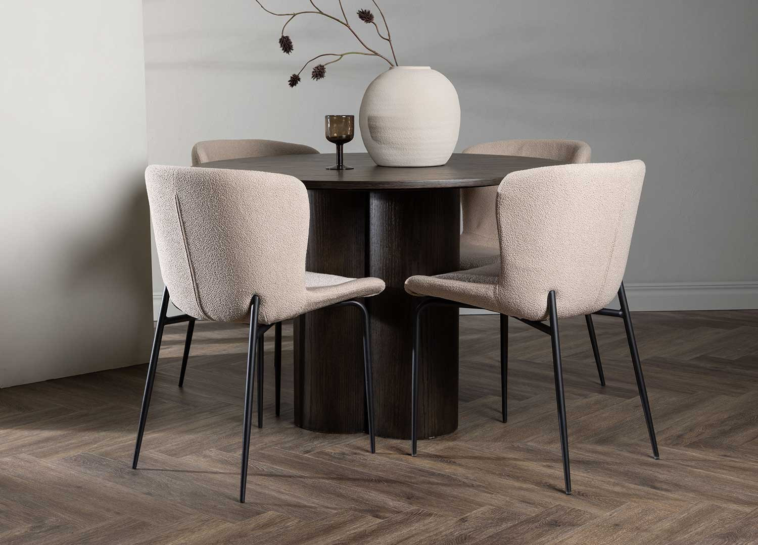 Table ronde en bois 110 cm avec pied central