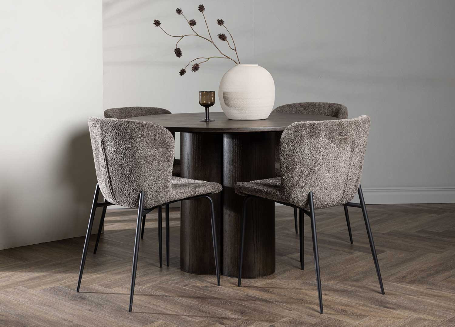 Table ronde en bois 110 cm avec pied central