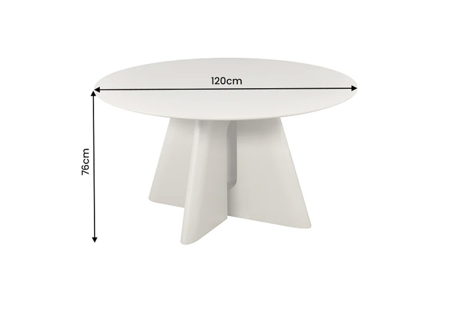Dimensions de la table ronde Ovélis 120 cm gris ciment