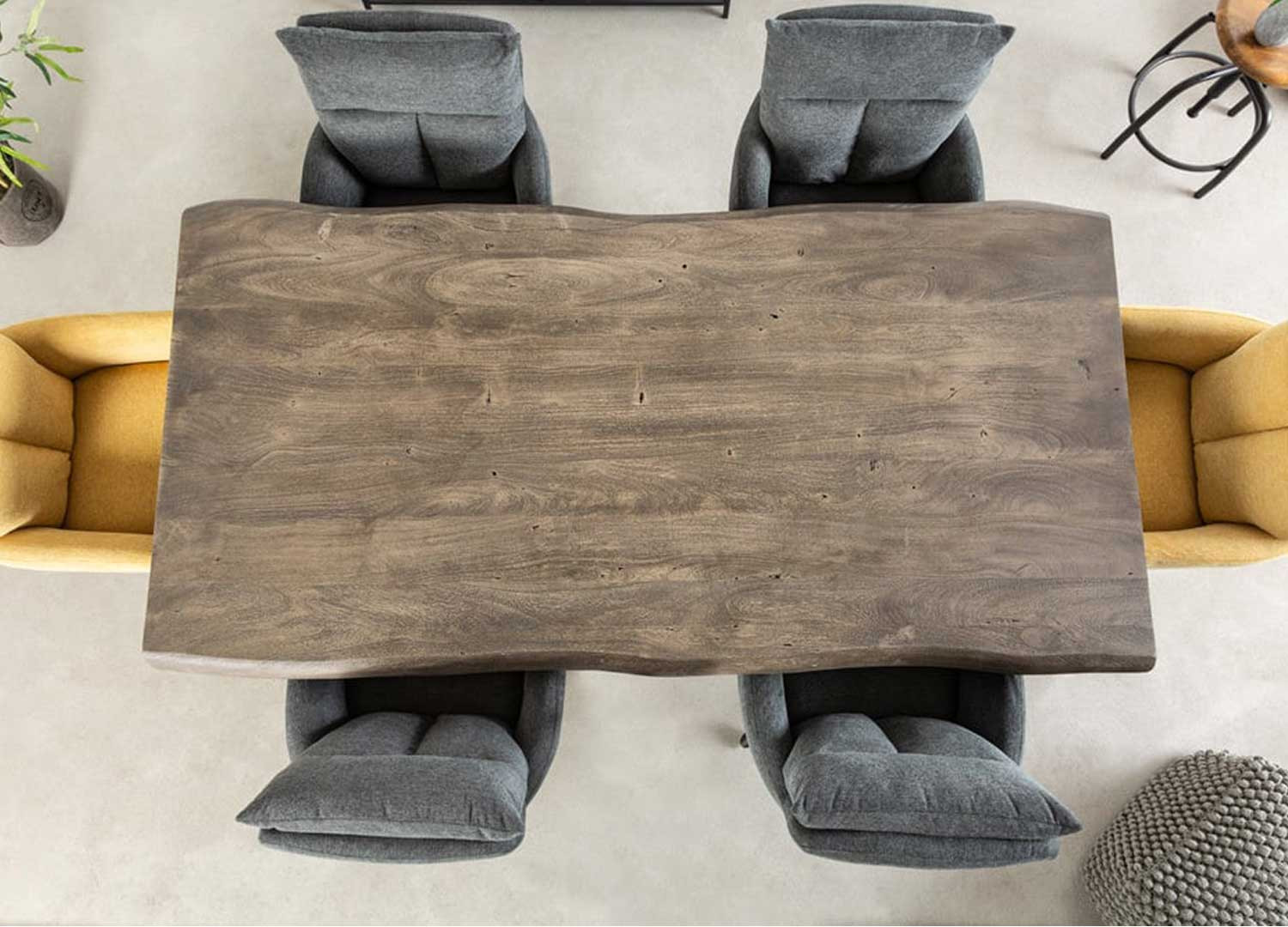 Table salle à manger 2m bois d'acacia gris