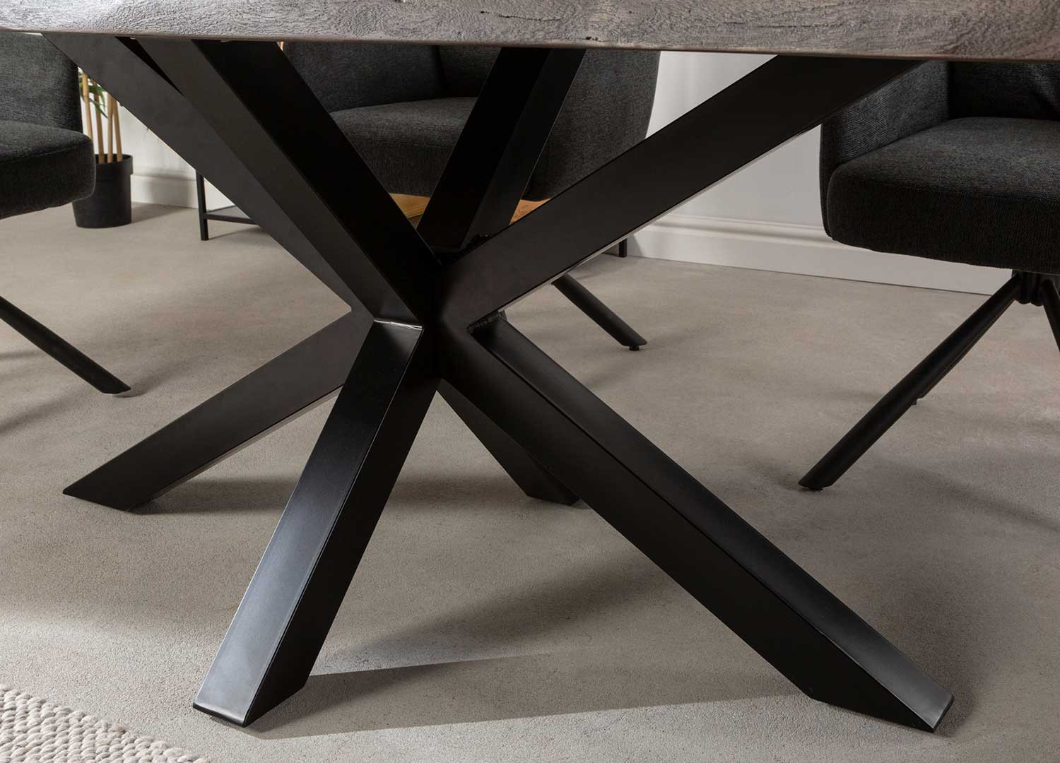 Table salle à manger 2m bois d'acacia gris