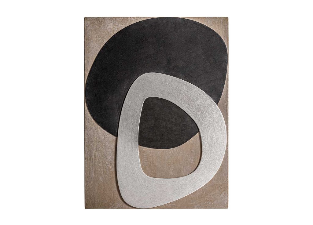 Tableau en bois et toile tons marron 90x120 cm