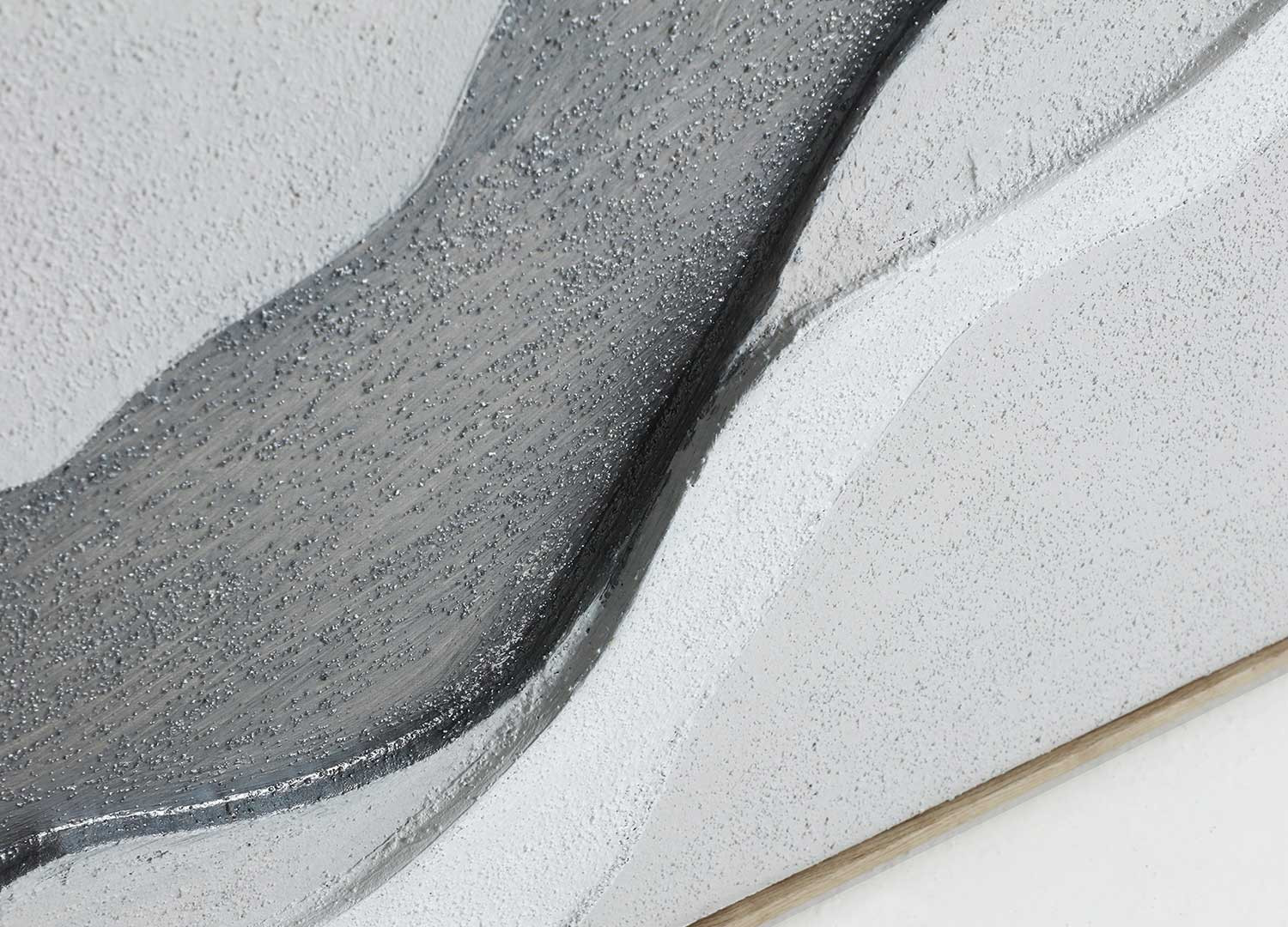 Tableau mural contemporain sur toile blanc et gris 80x100 cm
