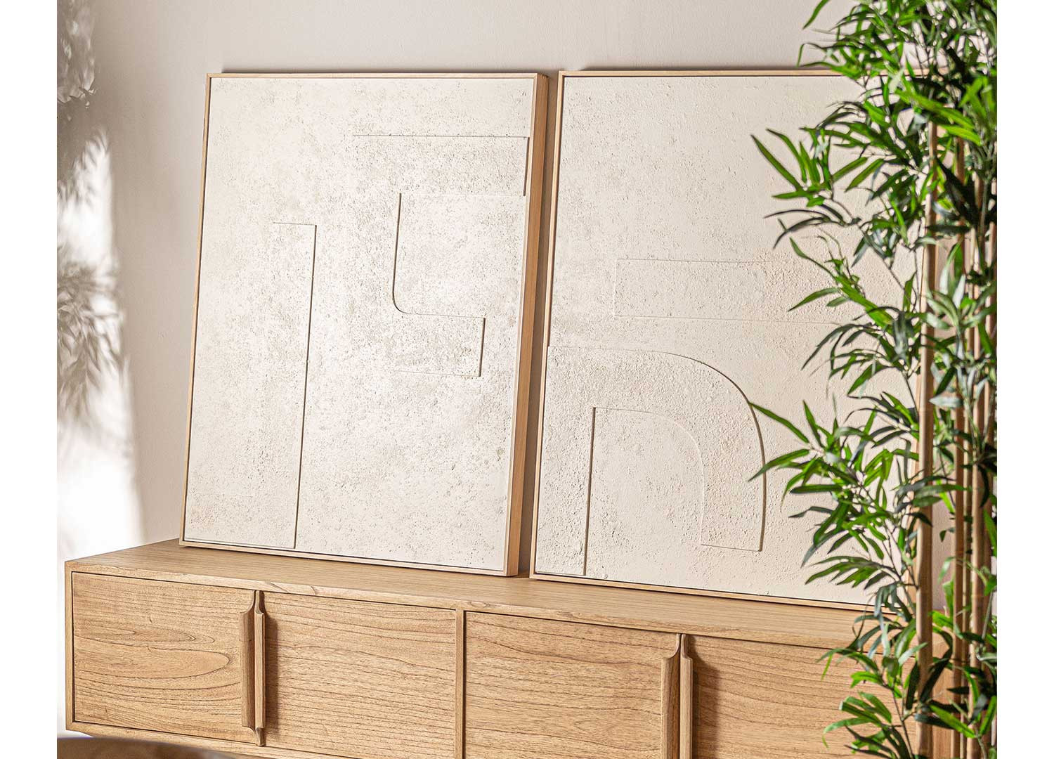 Tableau mural minimaliste blanc cassé 80x100 cm