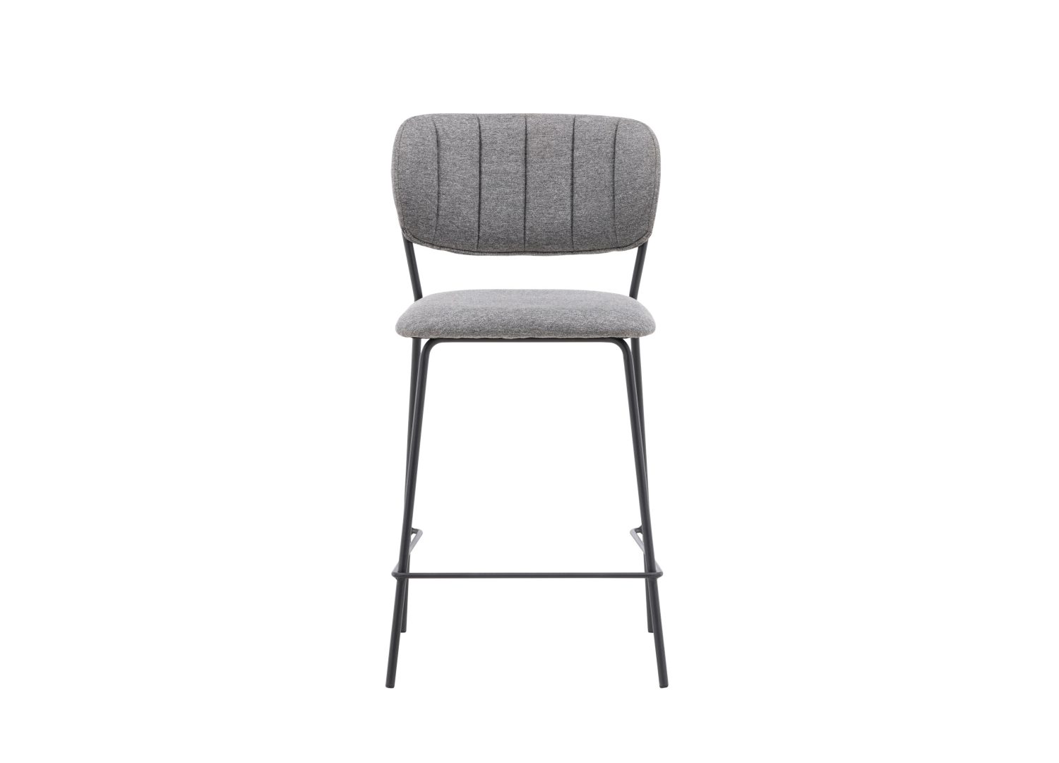 Vue détaillée du tabouret de bar Bell gris