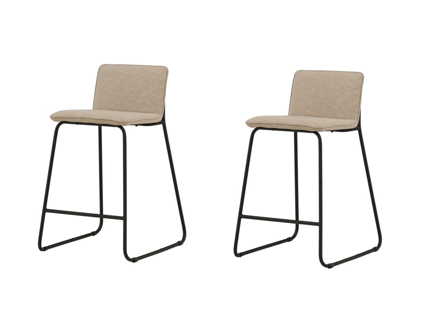 Vue détaillée du tabouret de bar Bisbee beige