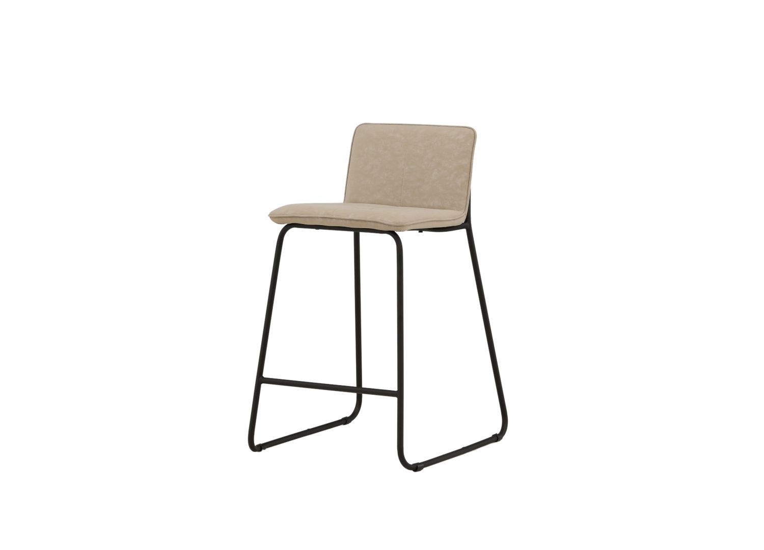 Détail de l'assise du tabouret de bar Bisbee beige