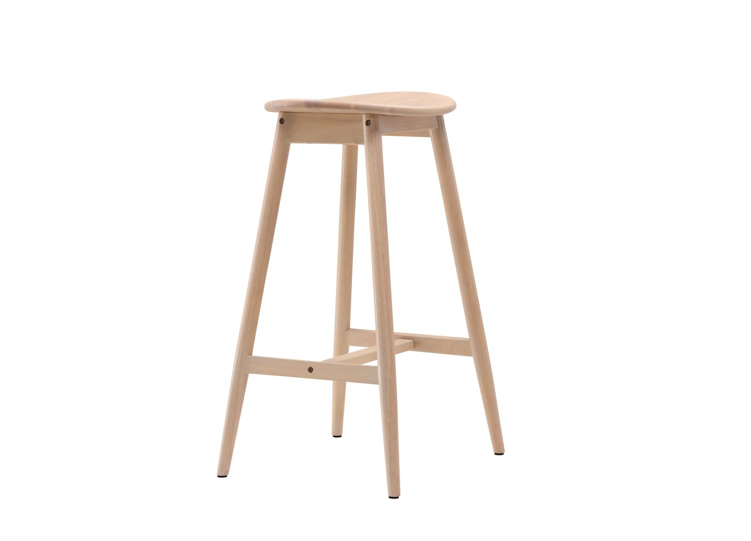 Détail du piètement et du repose-pieds du tabouret Orust