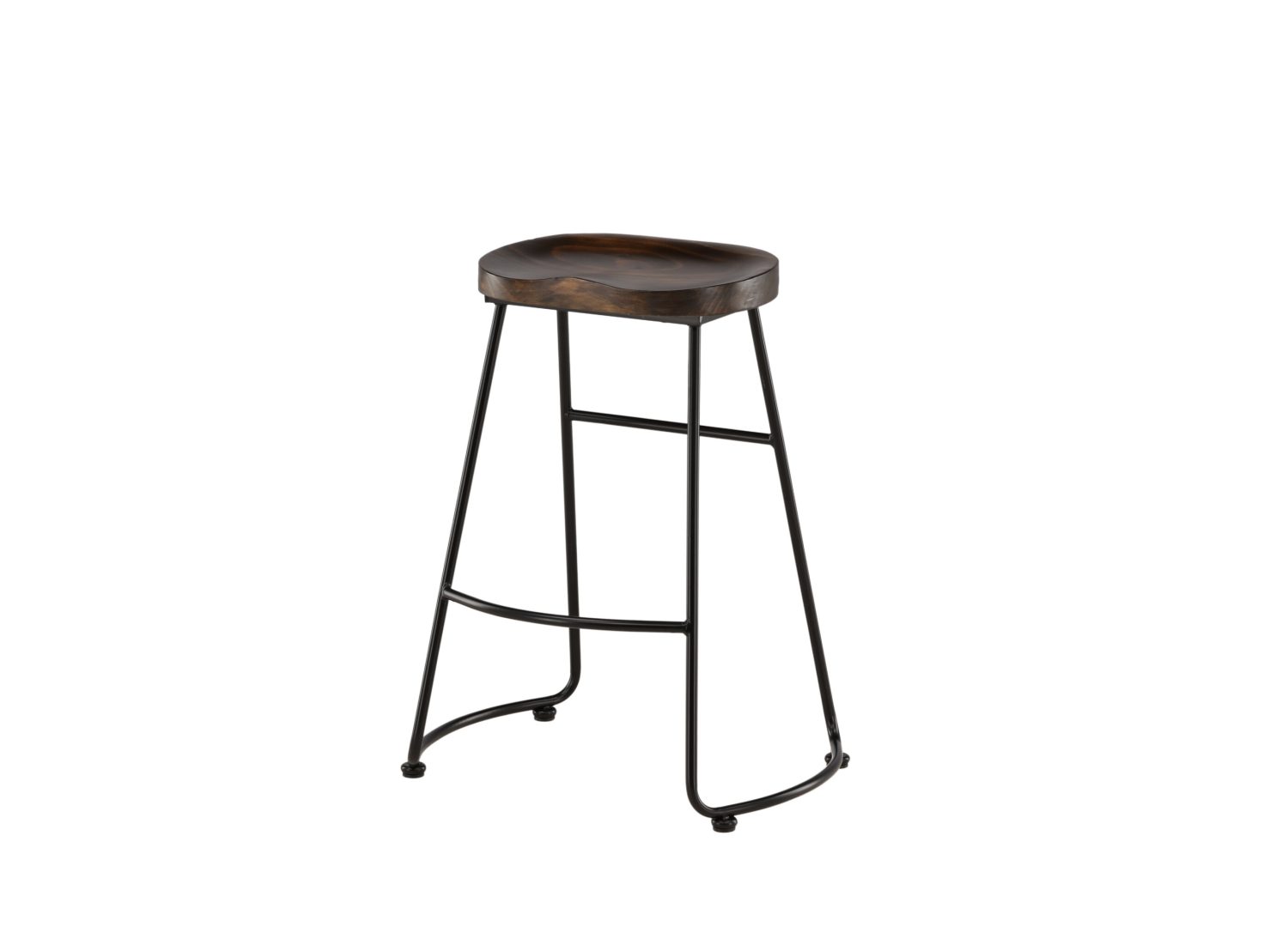 Détail de l'assise du tabouret de bar Ozark walnut