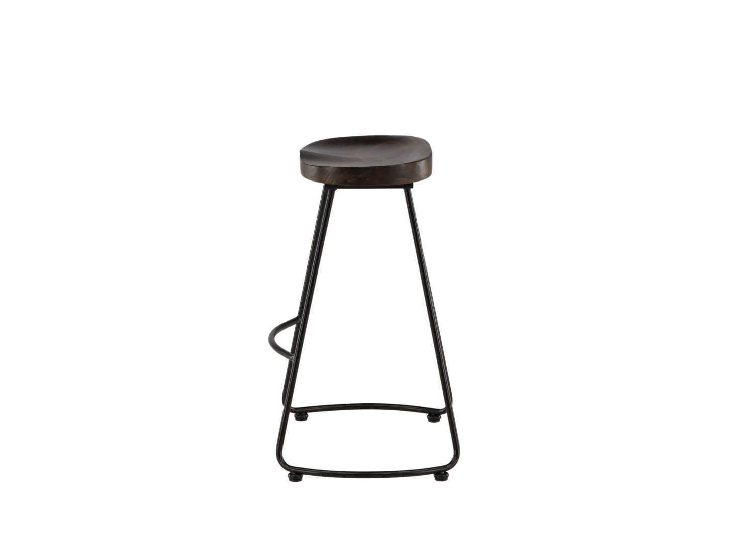 Détail du piètement et du repose-pieds du tabouret Ozark