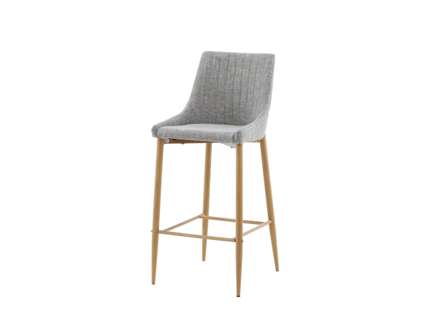 Détail de l'assise du tabouret de bar Plaza gris clair