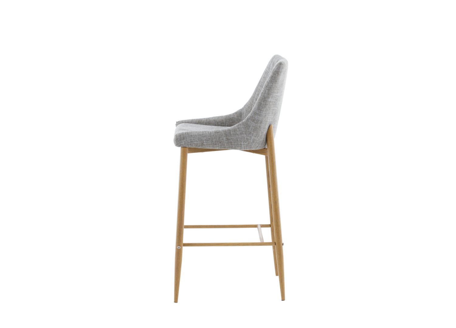 Détail du piètement et du repose-pieds du tabouret Plaza