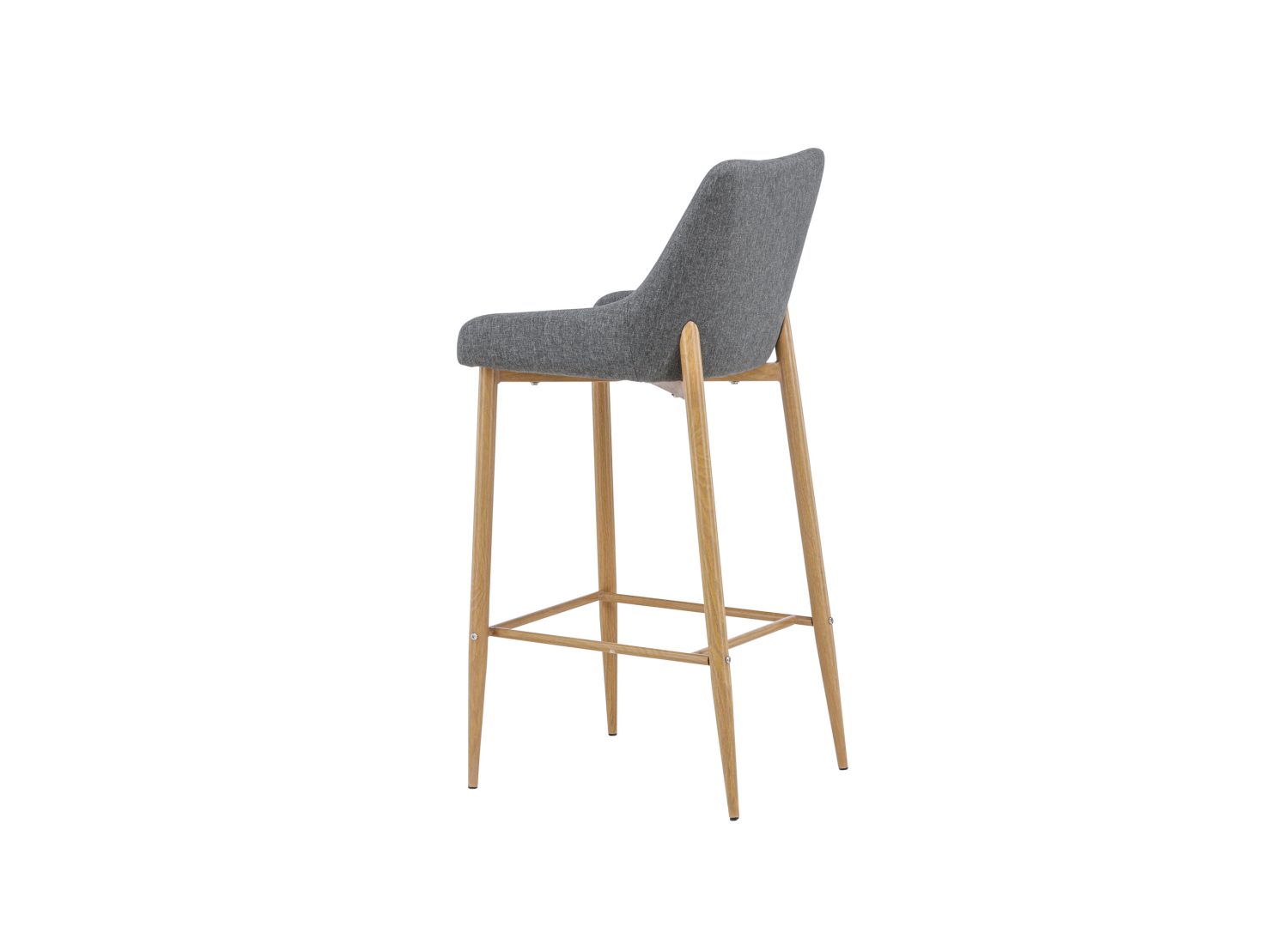 Détail du piètement et du repose-pieds du tabouret Plaza