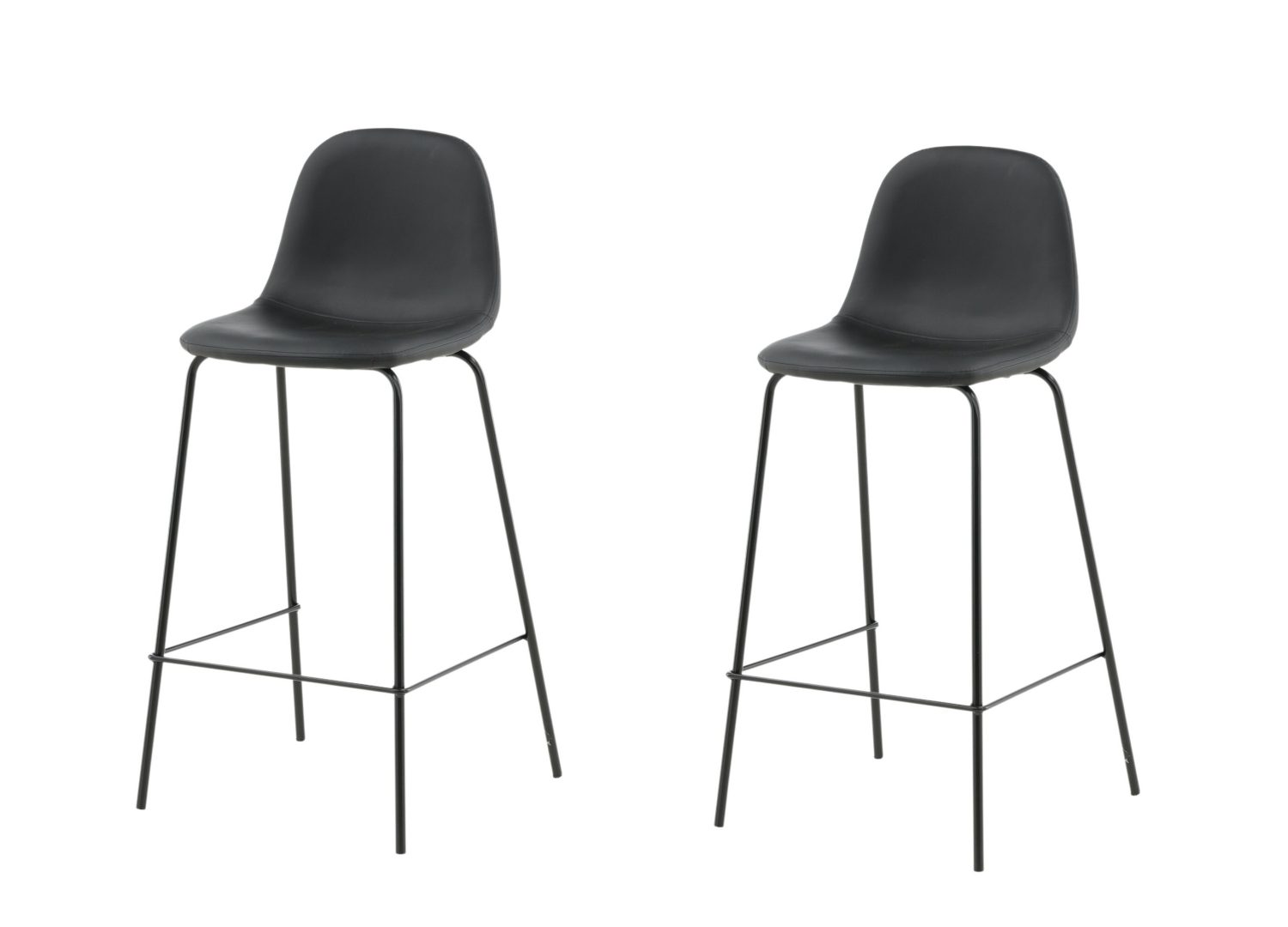 Vue détaillée du tabouret de bar Polar noir