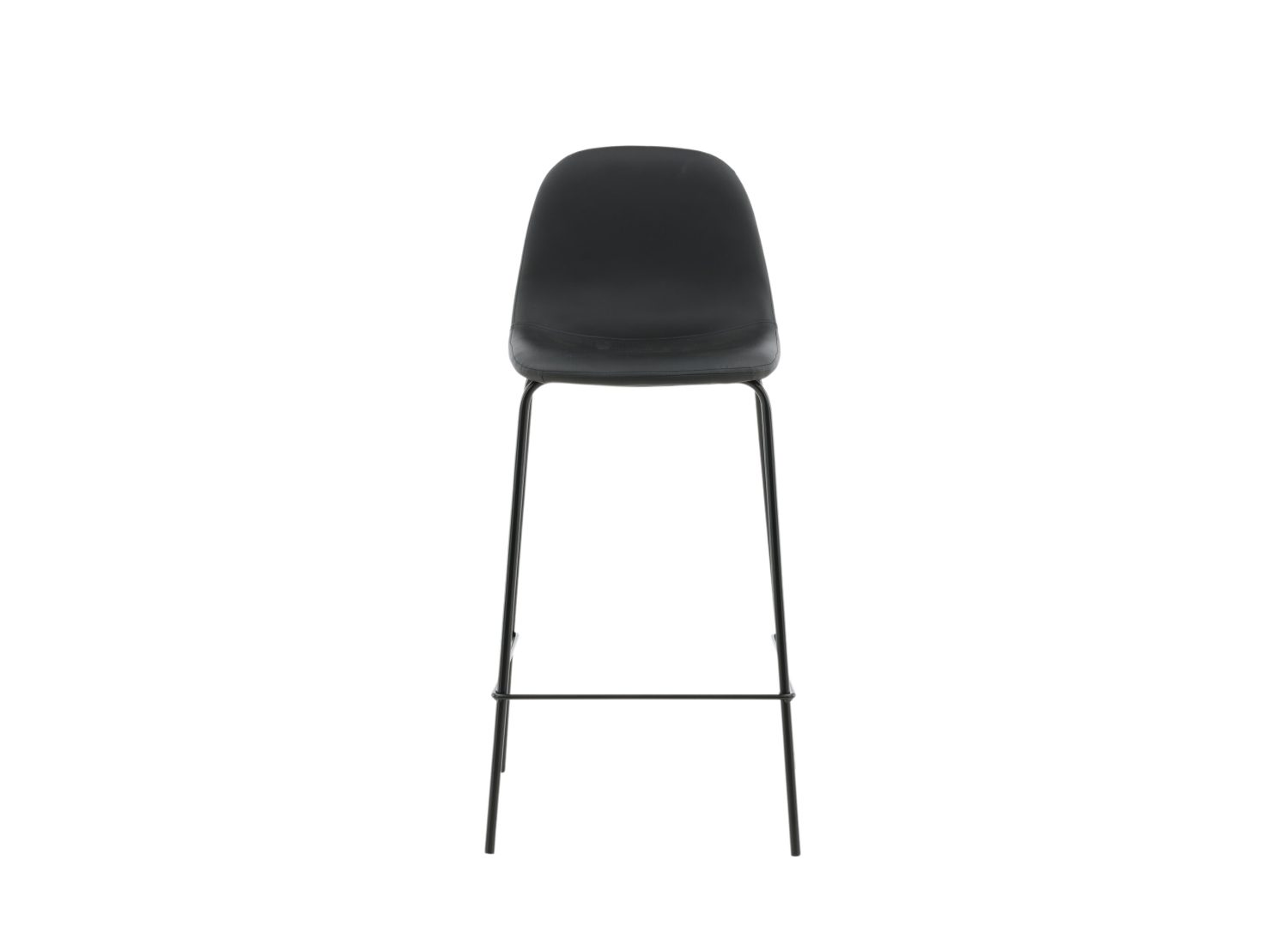 Lot de 2 tabourets de bar Polar similicuir noir assise 77 cm vu sous un autre angle