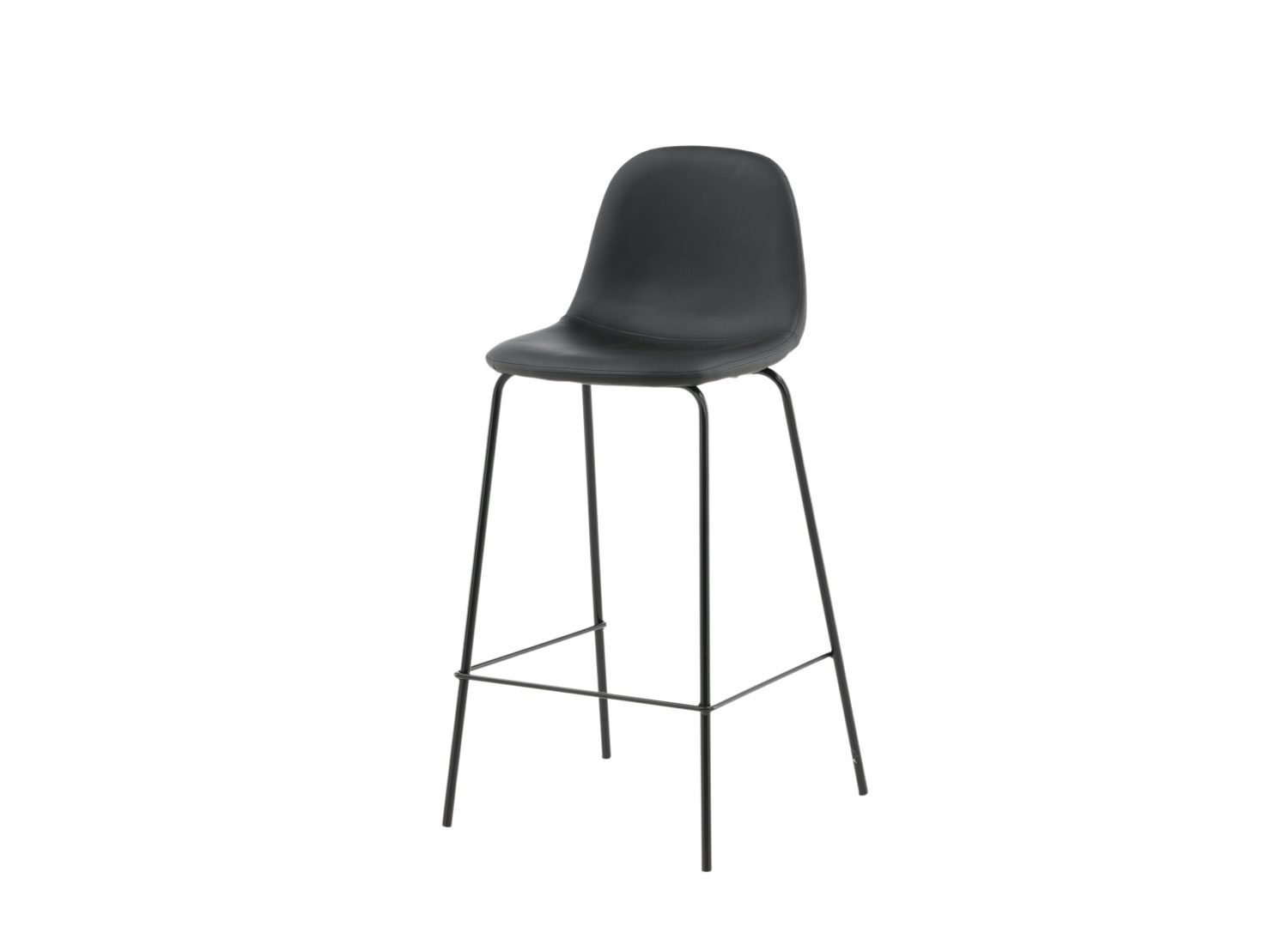 Détail de l'assise du tabouret de bar Polar noir