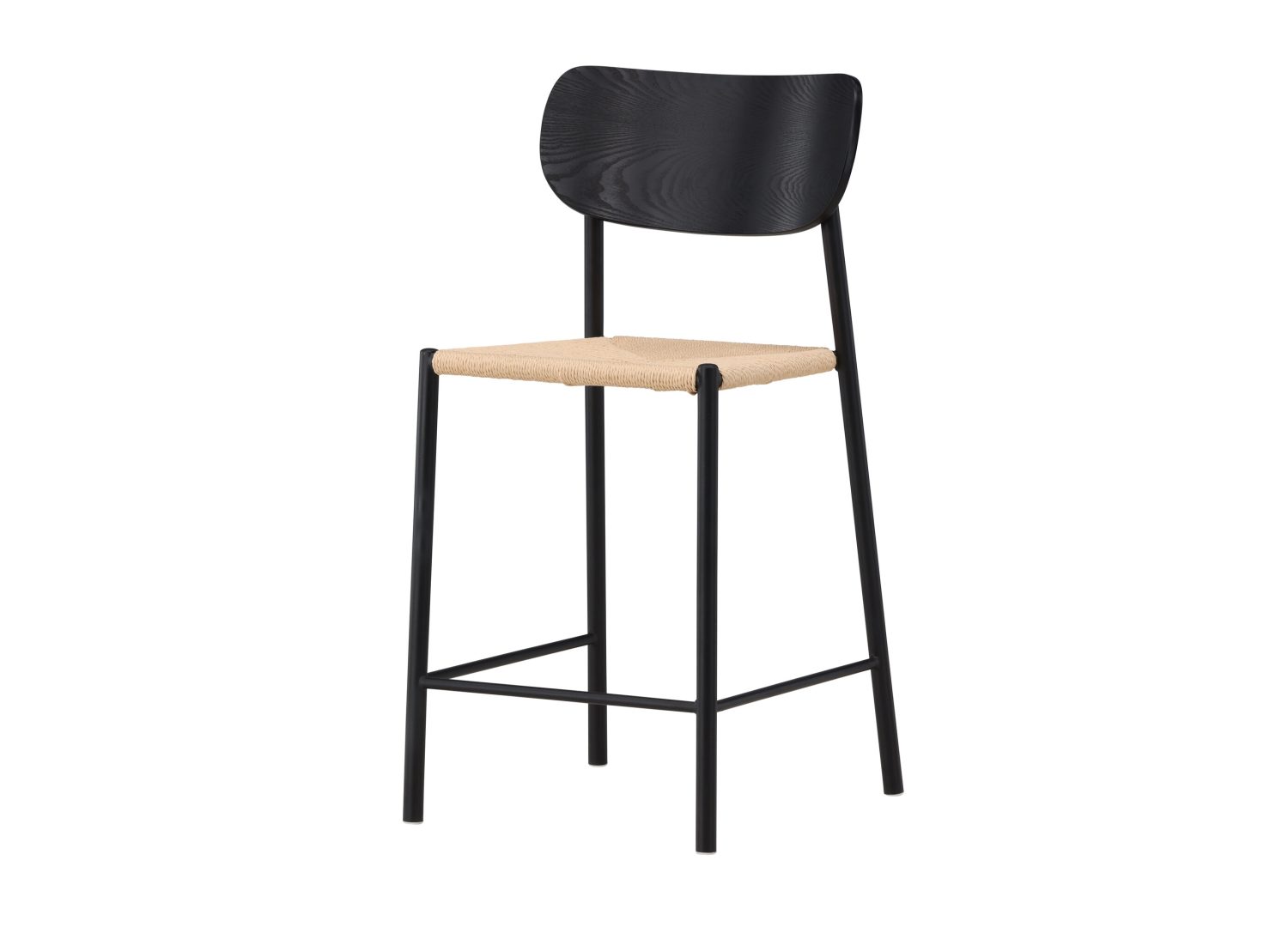 Tabouret de bar Polly cordage beige assise 67 cm vu sous un autre angle