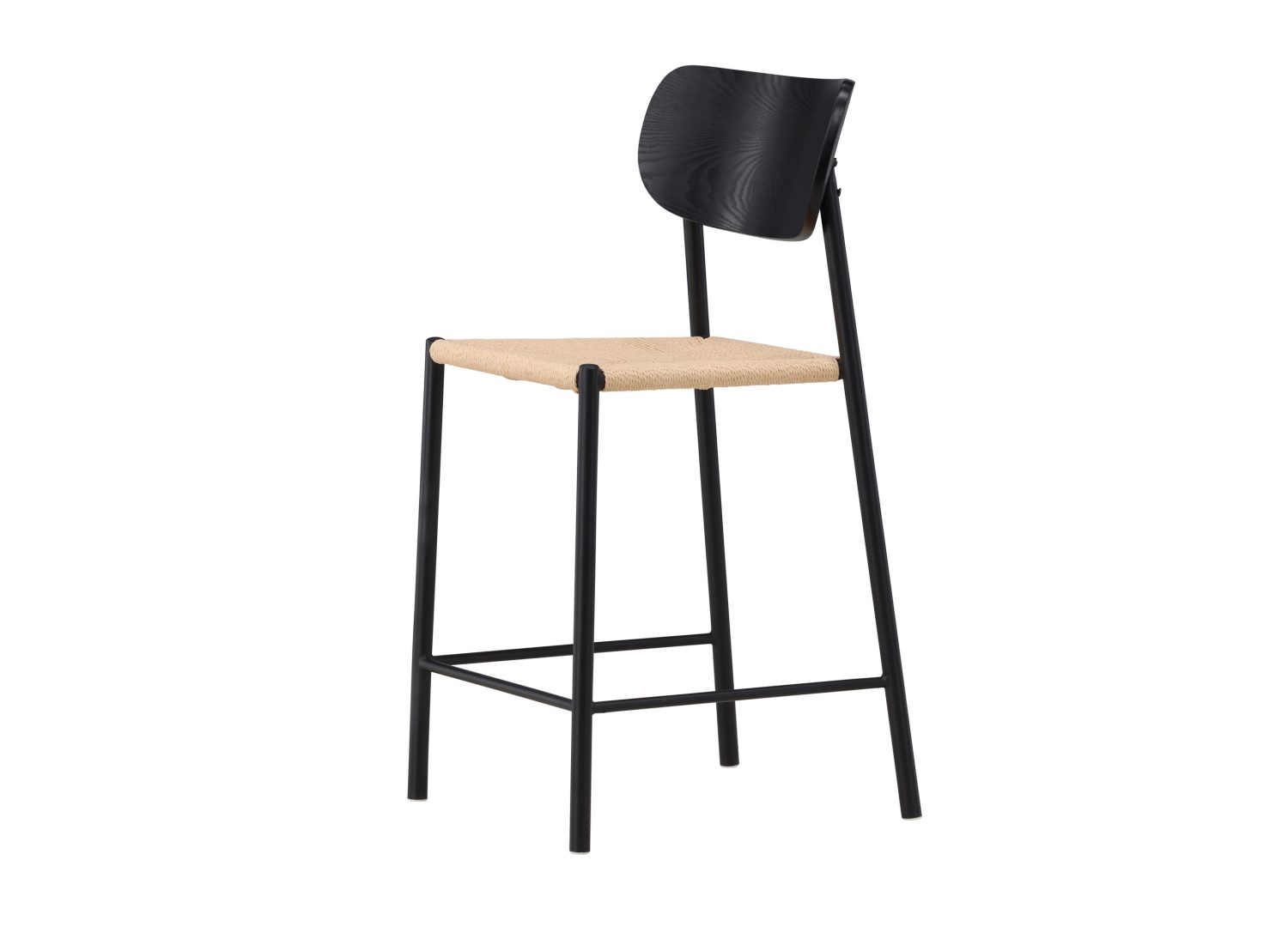 Détail de l'assise du tabouret de bar Polly beige