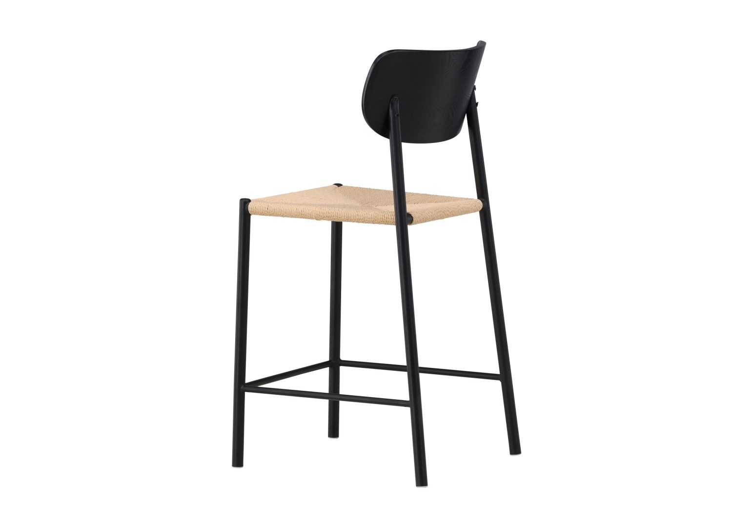 Détail du piètement et du repose-pieds du tabouret Polly