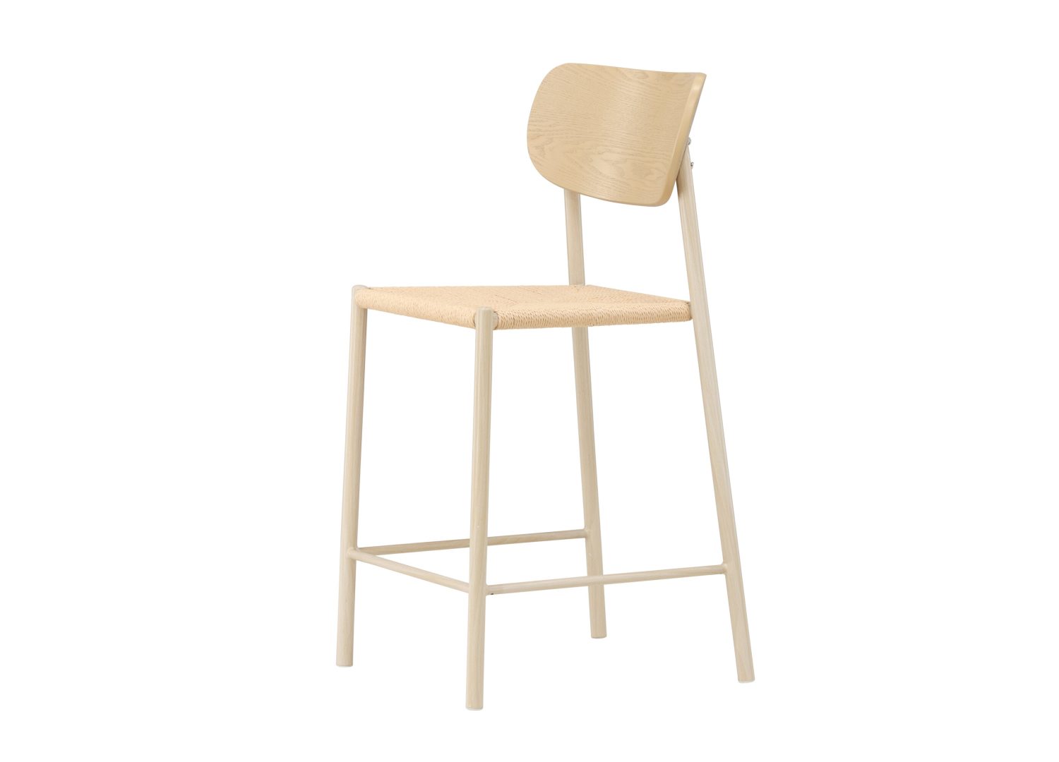 Vue produit du tabouret de bar Polly beige