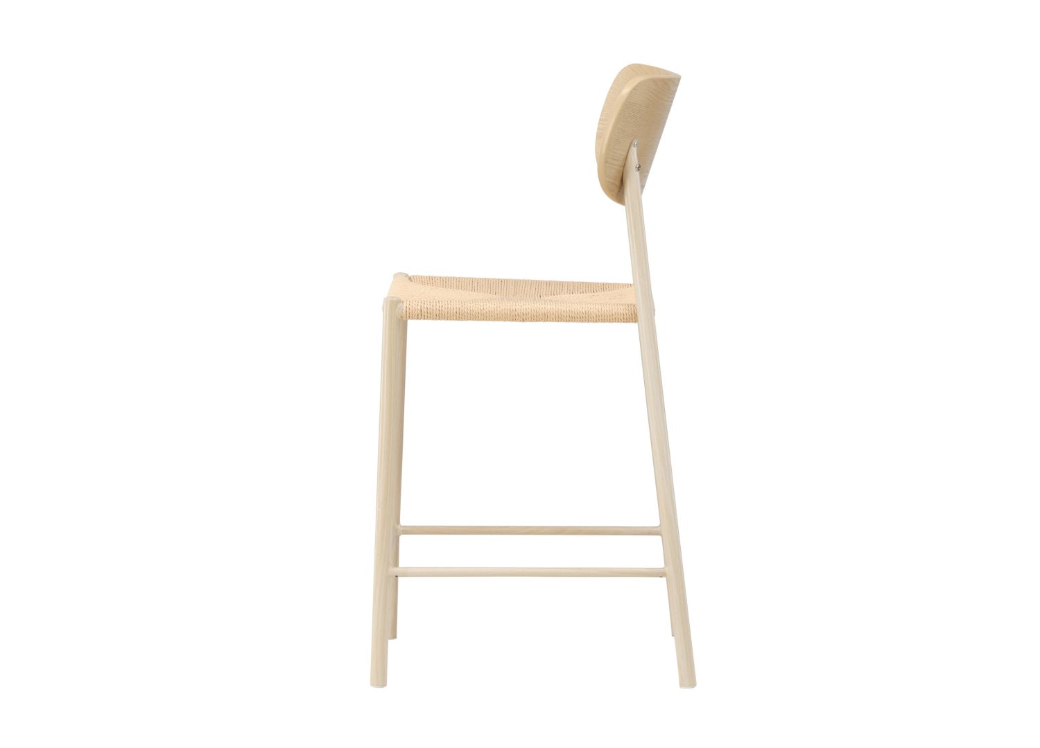 Détail du piètement et du repose-pieds du tabouret Polly