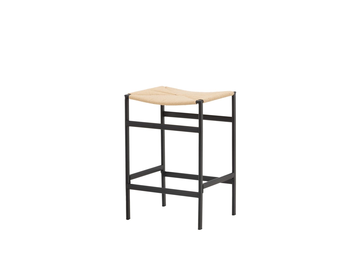 Détail de l'assise du tabouret de bar Polly naturel