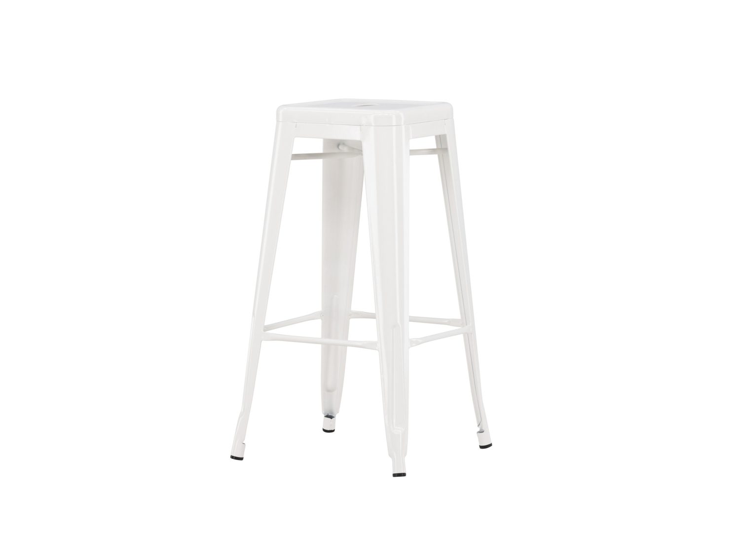 Détail du piètement et du repose-pieds du tabouret Tempe