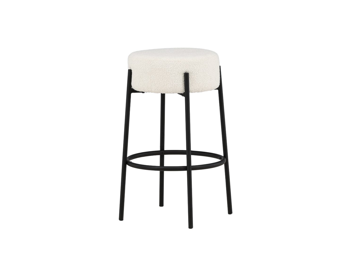 Détail du piètement et du repose-pieds du tabouret Tucson