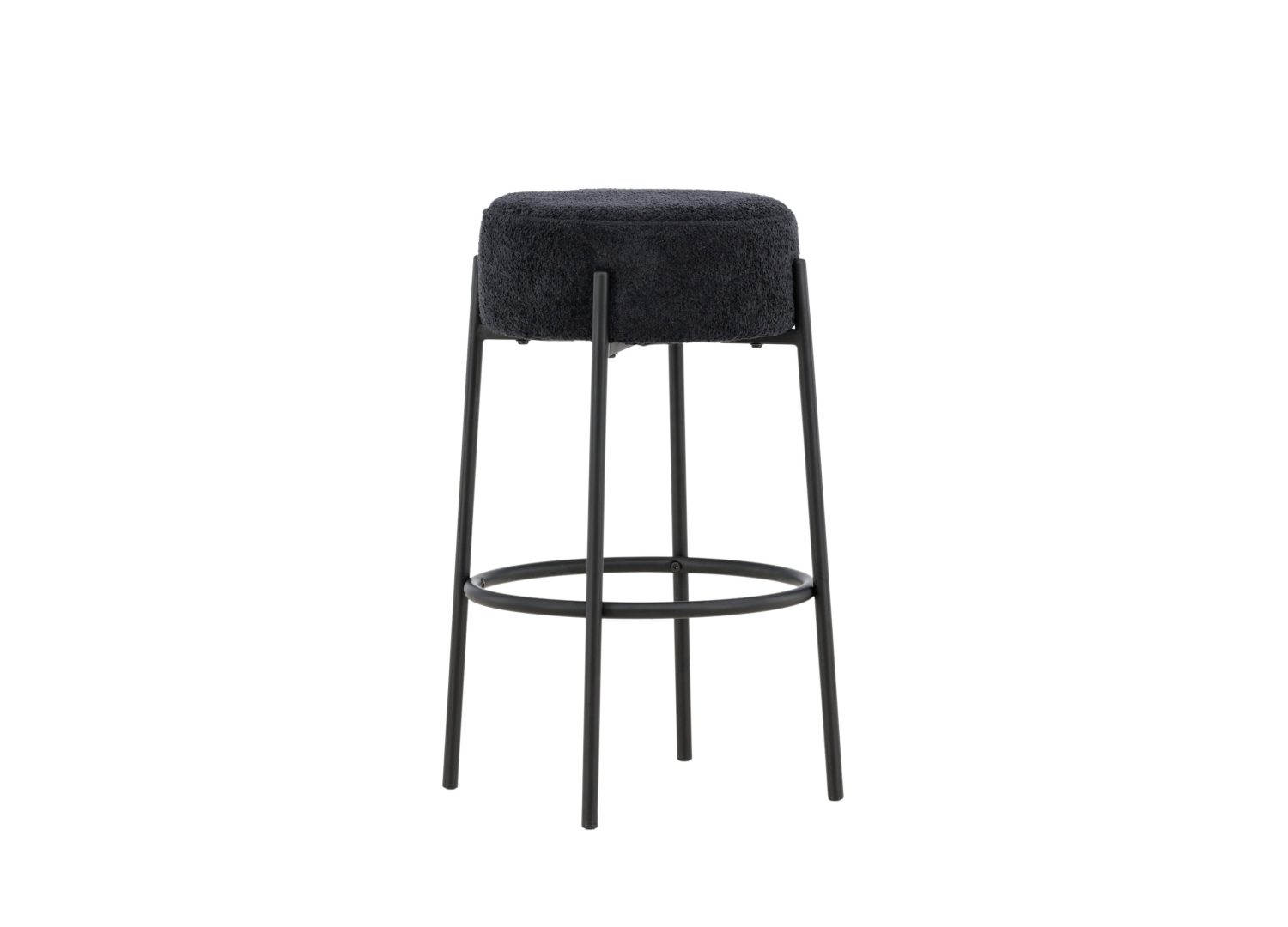 Détail de l'assise du tabouret de bar Tucson noir