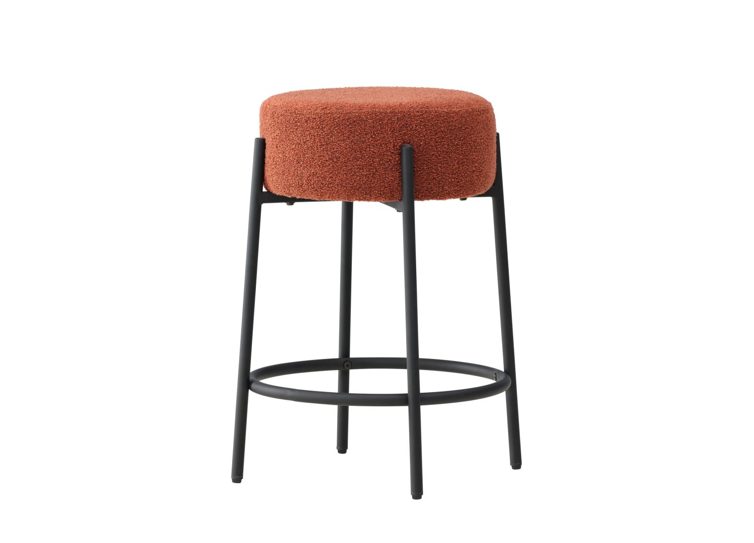 Tabouret de bar Tucson tissu bouclette red assise 60 cm vu sous un autre angle