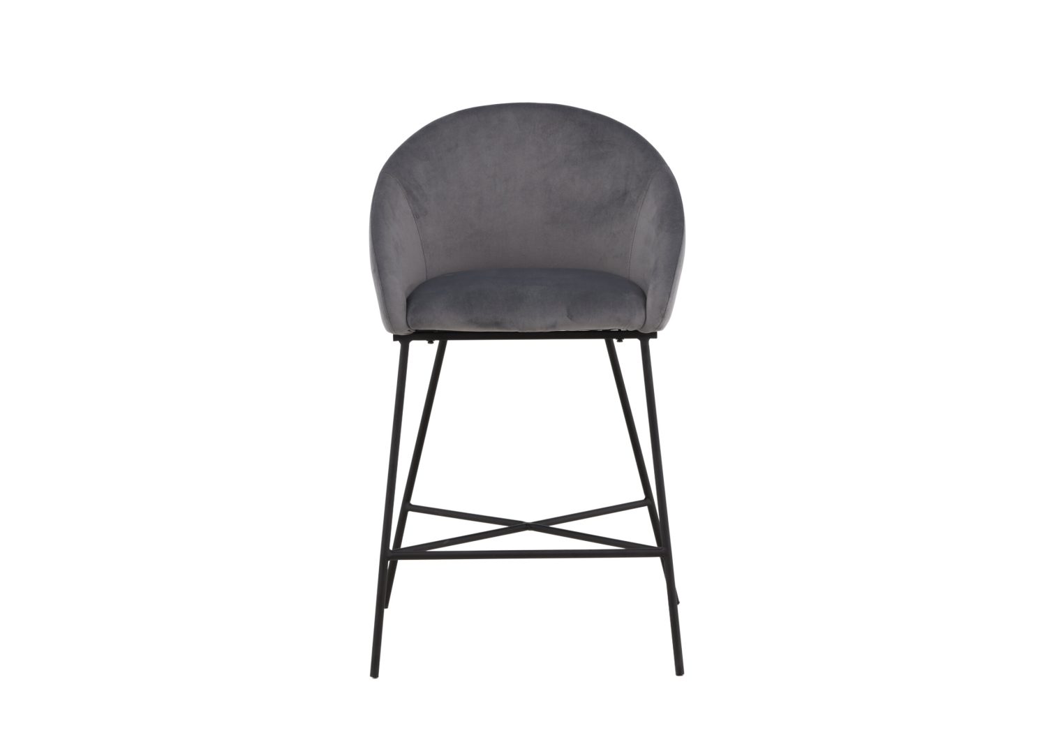 Vue détaillée du tabouret de bar Velvet gris foncé