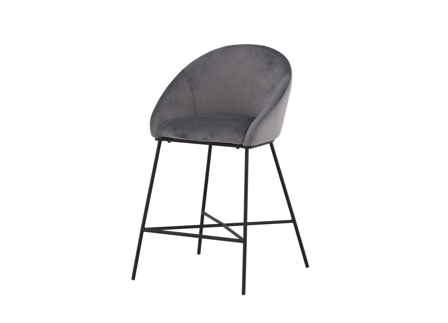 Tabouret de bar Velvet velours gris foncé assise 67 cm vu sous un autre angle