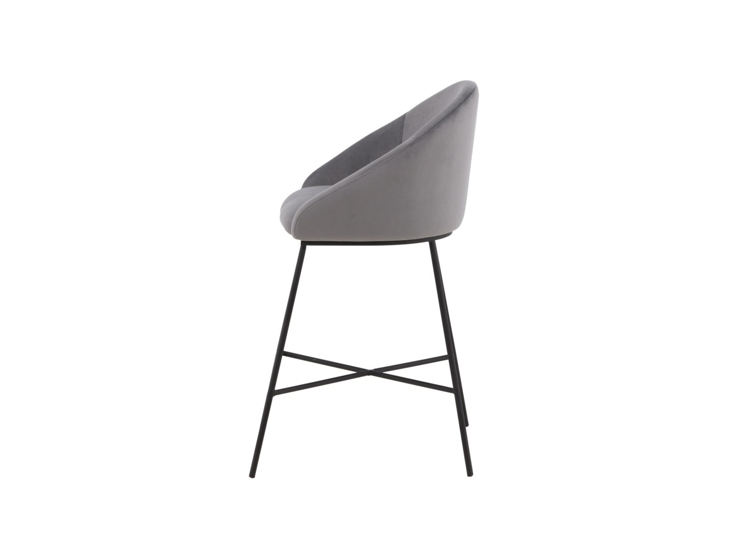 Vue produit du tabouret de bar Velvet gris foncé