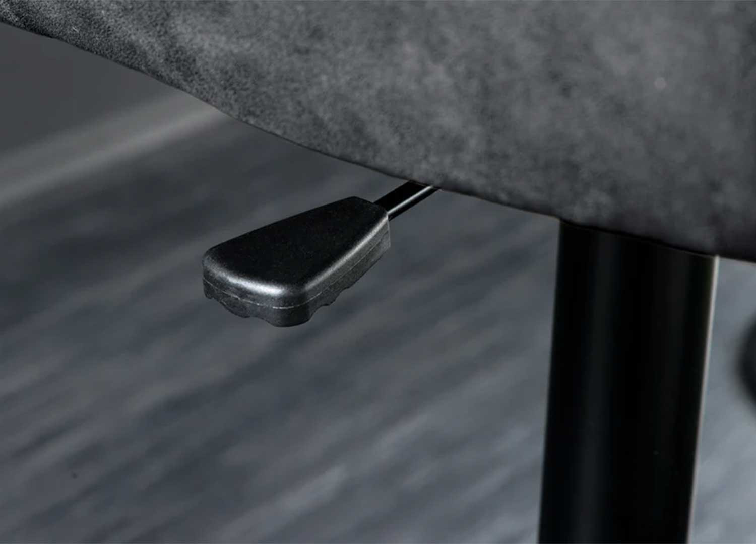 Tabouret de bar en cuir et microfibre anthracite rotatif Abby