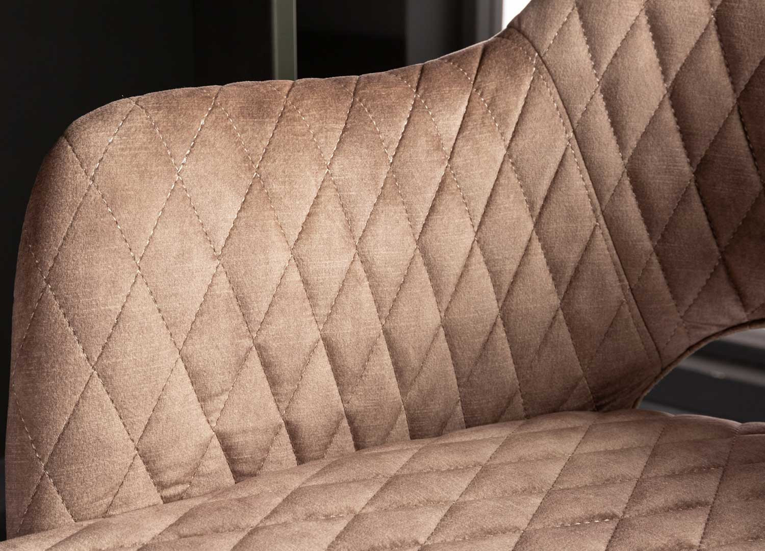 Tabouret de bar tissu velours grège