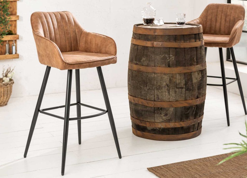 Tabourets de bar vintage marron Issa