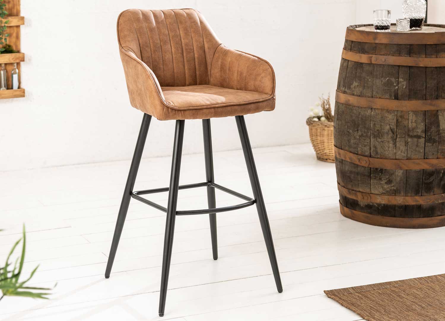 Tabourets de bar vintage marron