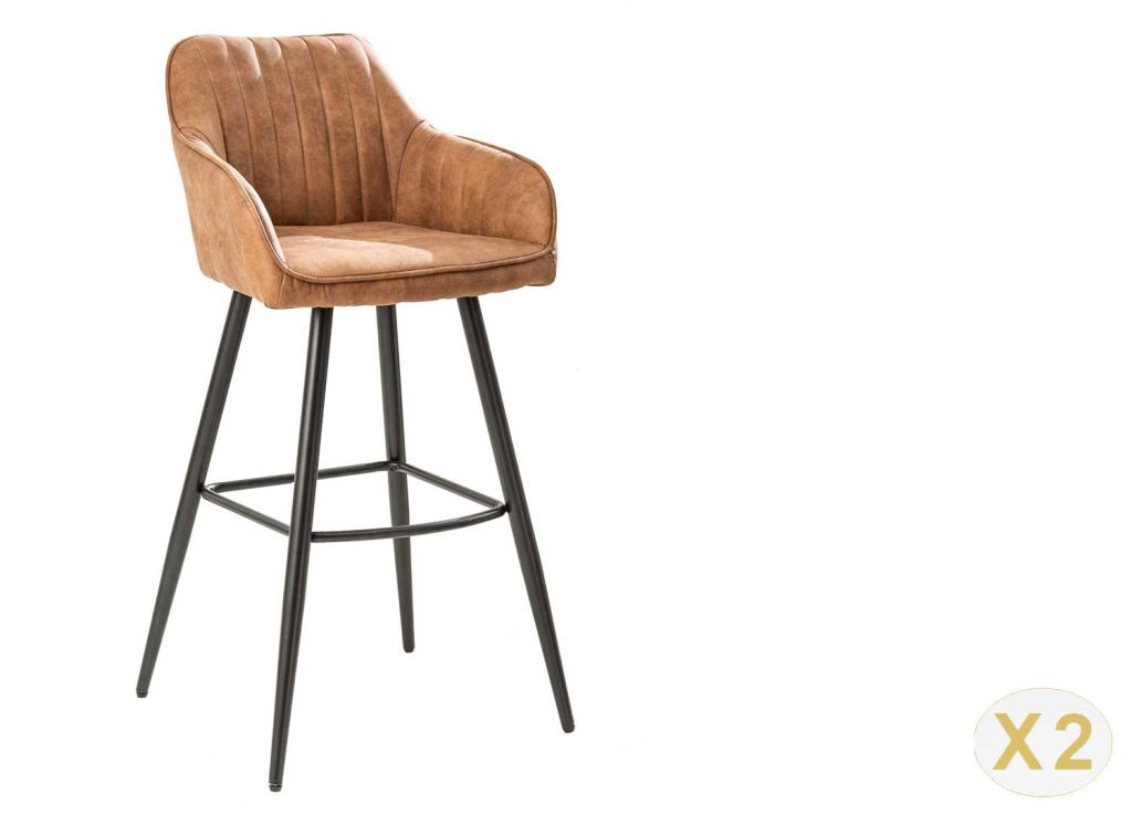 Tabourets de bar vintage marron