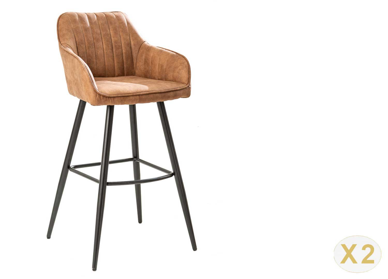 Tabourets de bar vintage marron