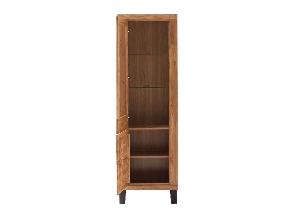 Vitrine 2 portes 199 cm en bois chêne sauvage Jambo