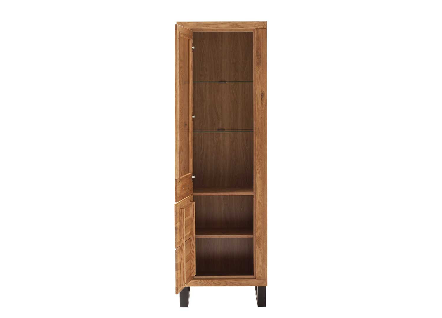 Vitrine 2 portes 199 cm en bois chêne sauvage Jambo